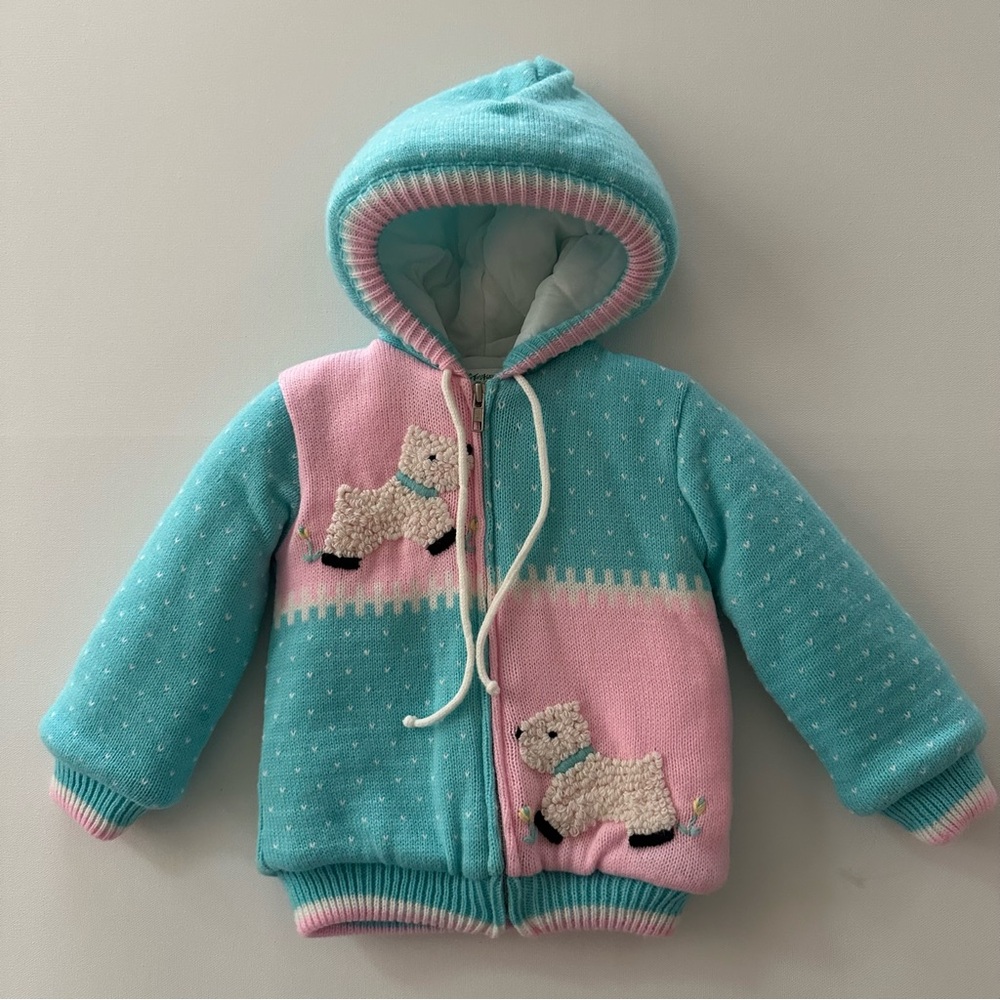 Vintage Tiny Tots 2T Toddler Girl Hooded Jacket